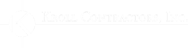 Kroll Contractors, Inc. logo on black background. Kroll Contractors, Inc. logo on black background.